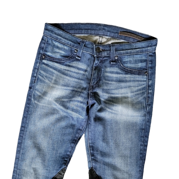 Rag & Bone Jodhpur Leather Panel Skinny Jeans in Chester - Picture 3 of 10